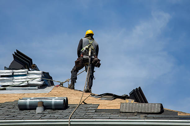 Professional Gutter Installation technician working in Goodrich, MI